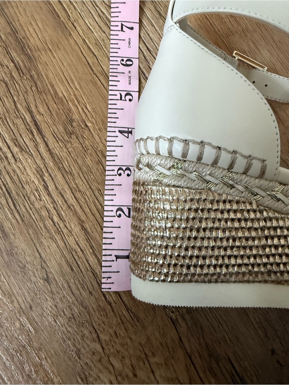 Brand New Vince Camuto Cream Ankle-Strap Espadrille Wedges - Picture 9 of 9